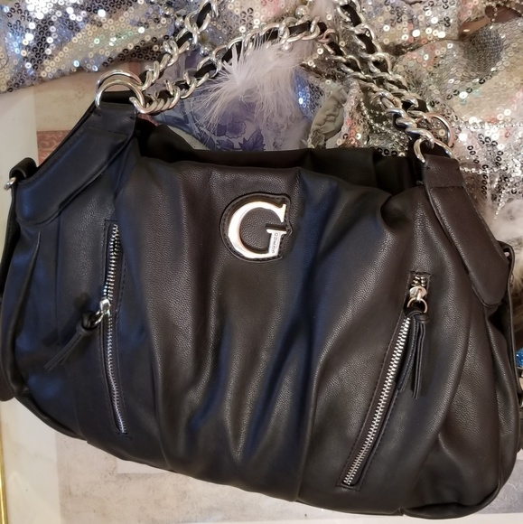Guess Handbags - *SOLD*AUTH Guess Satchel Leather Chain Handle